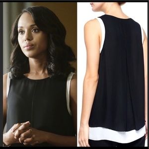 Vince. Gray Silk Blend Layered Tank Sz S